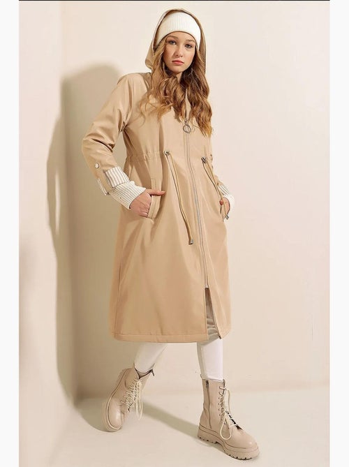 Trench coat lungo in poliestere con cappuccio bdart - Kiabi Trench coat lungo in poliestere con cappuccio bdart - Kiabi
