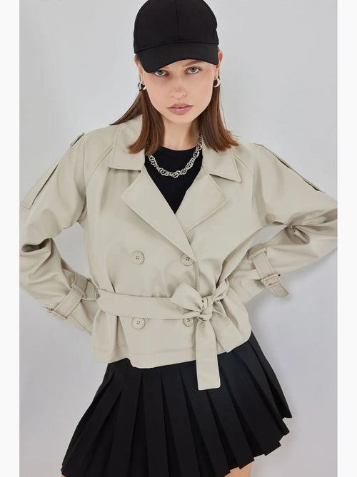 Trench corto con cintura bdart - Kiabi Trench corto con cintura bdart - Kiabi