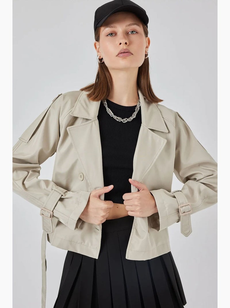 Trench corto con cintura bdart Beige argilla - Kiabi