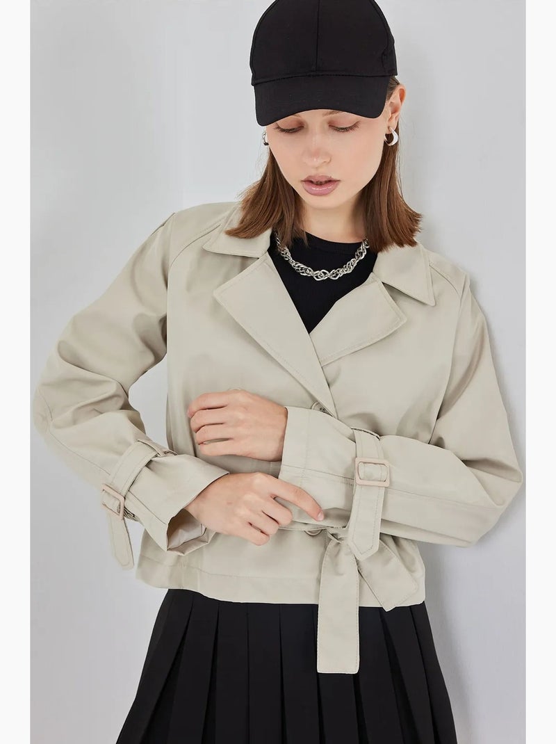Trench corto con cintura bdart Beige argilla - Kiabi