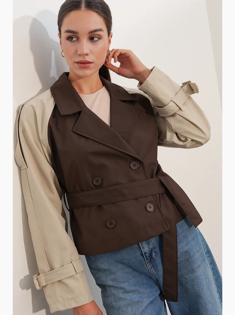 Trench corto con cintura bdart Beige naturale - Kiabi