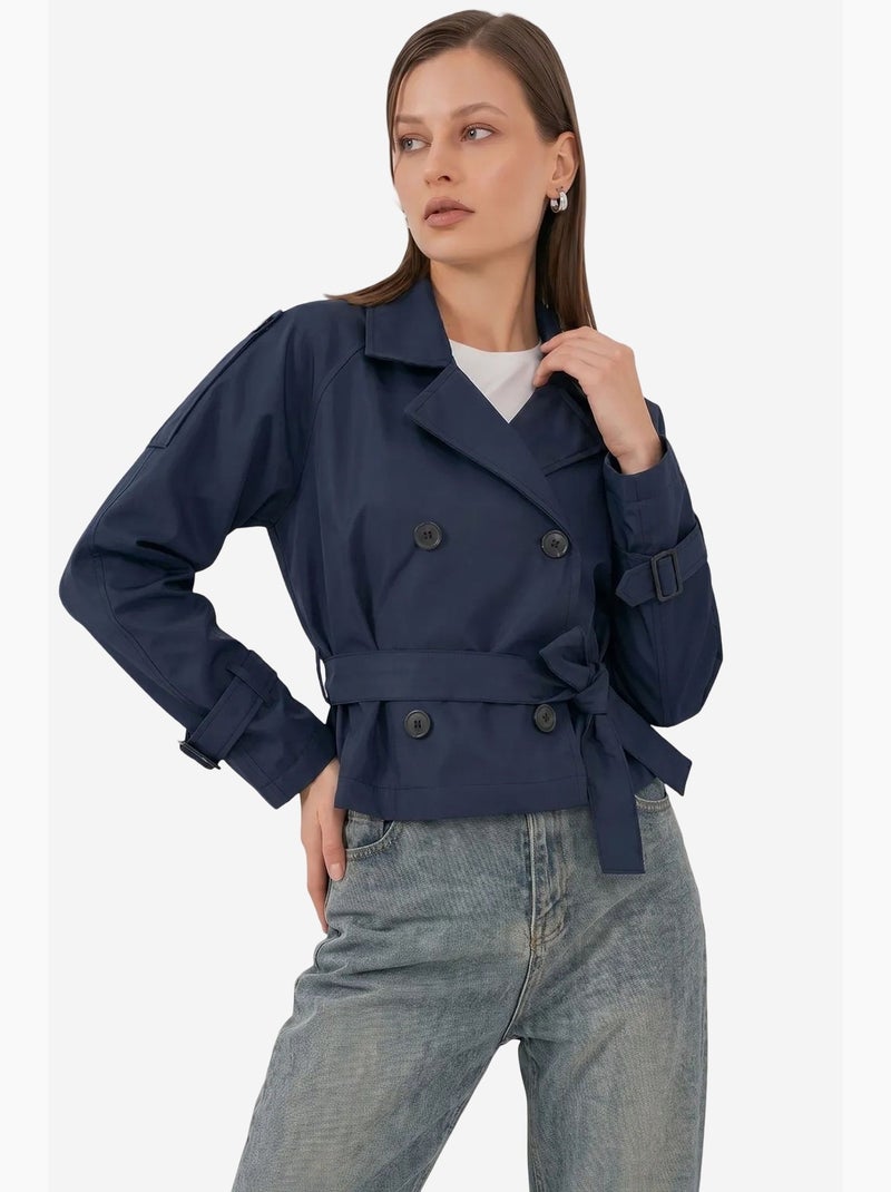 Trench corto con cintura bdart Blu marino - Kiabi