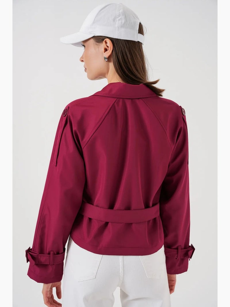 Trench corto con cintura bdart Rosso bordeaux - Kiabi