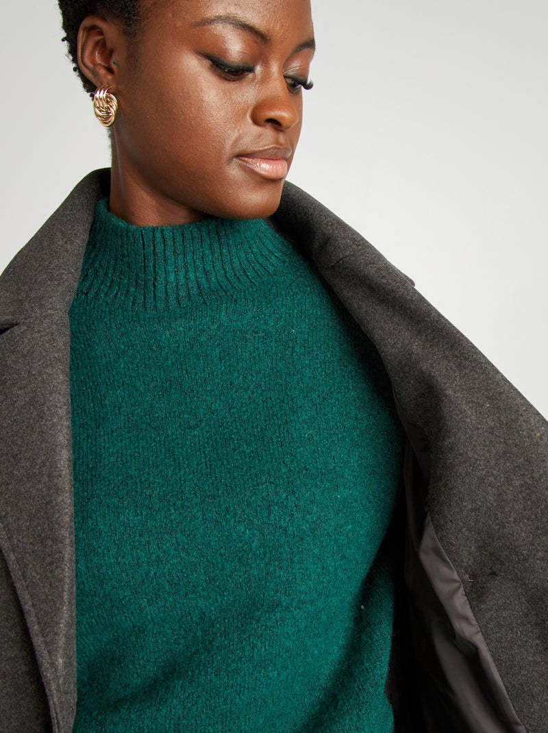 Trench corto effetto lanetta GRIGIO - Kiabi