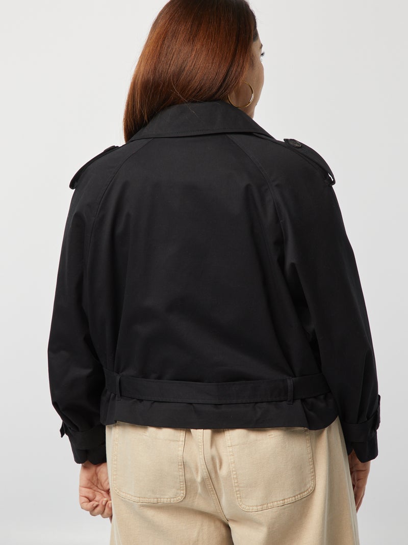 Trench corto impermeabile nero - Kiabi