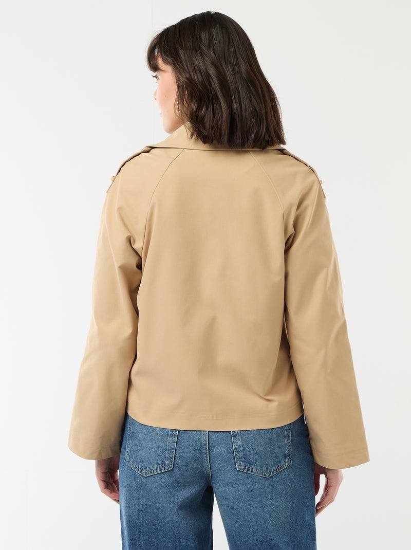 Trench corto in cotone Beige - Kiabi