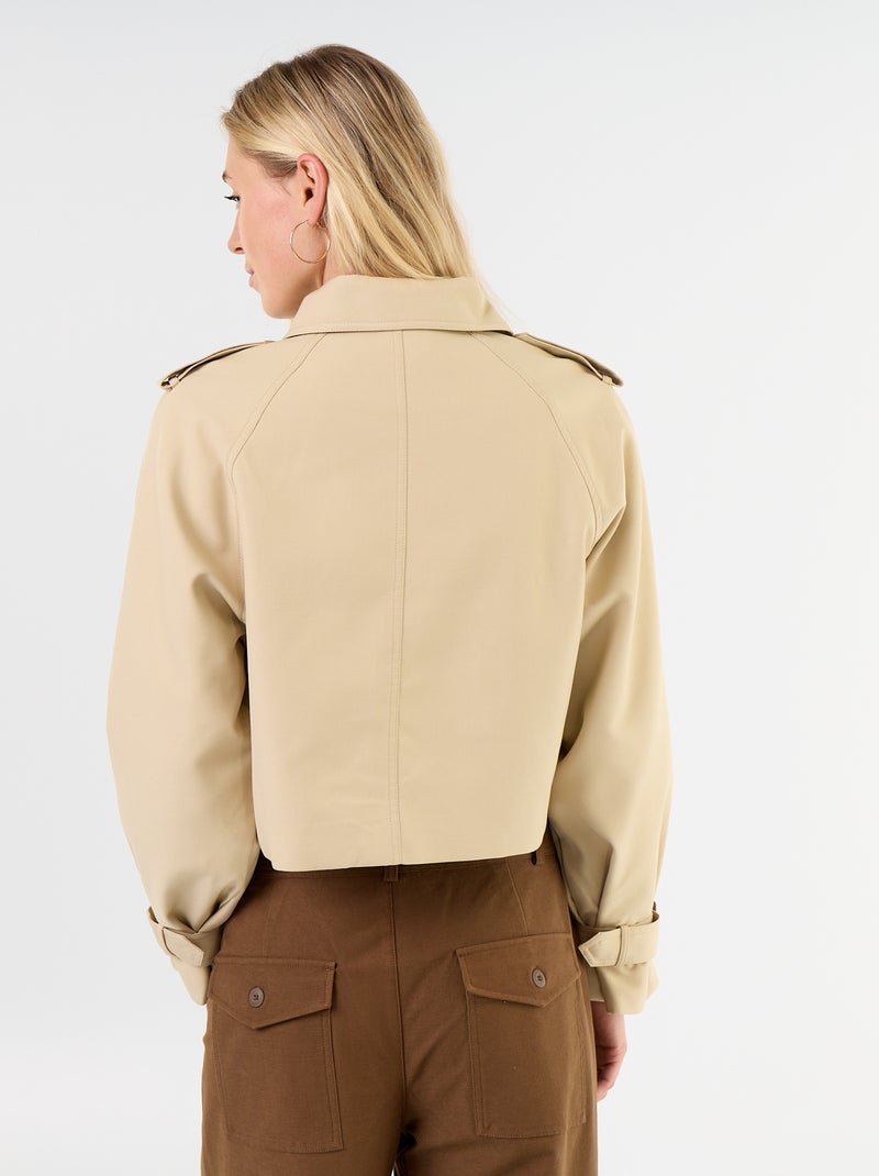 Trench corto in cotone Beige - Kiabi