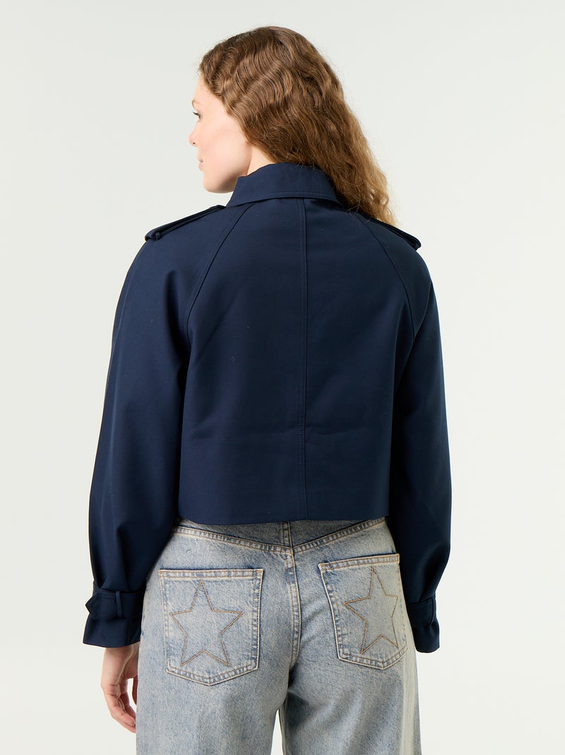 Trench corto in cotone Blu - Kiabi