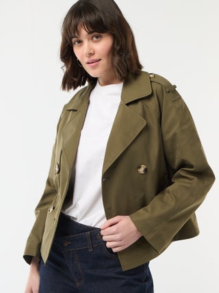 Trench corto in cotone