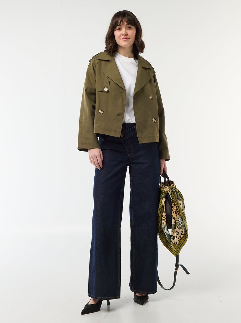 Trench corto in cotone Kaki - Kiabi