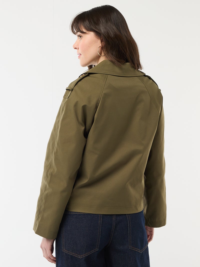 Trench corto in cotone Kaki - Kiabi