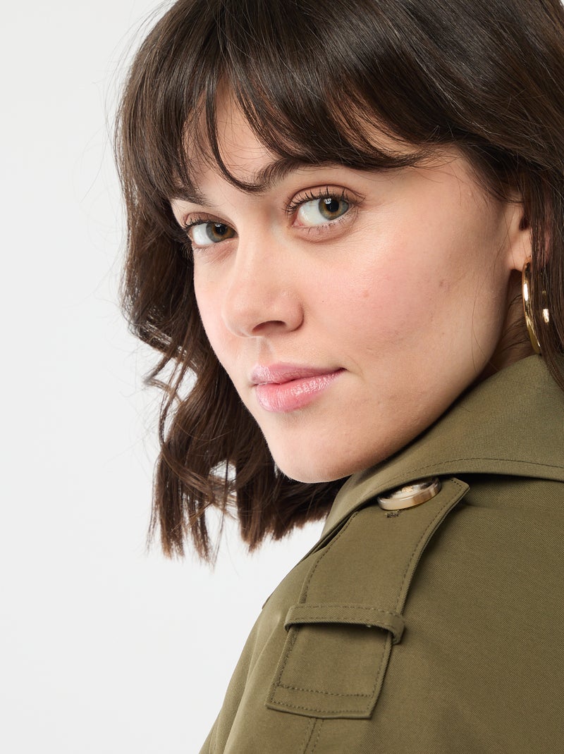 Trench corto in cotone Kaki - Kiabi