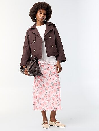 Trench corto in cotone
