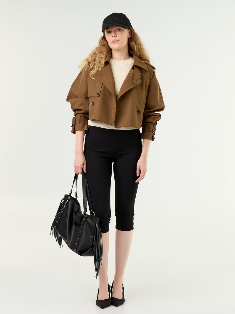 Trench corto in cotone Marrone - Kiabi