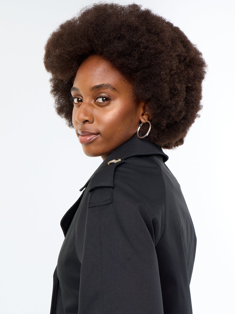 Trench corto in cotone Nero - Kiabi