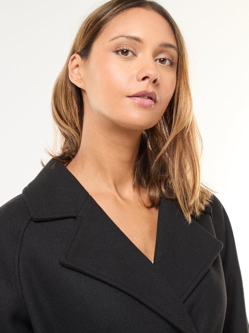 Trench effetto lana con cintura in vita - Kiabi