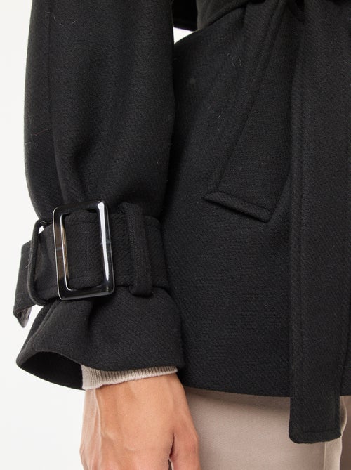 Trench effetto lana con cintura in vita - Kiabi