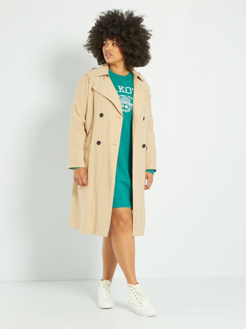 Trench in maglia morbida BEIGE - Kiabi