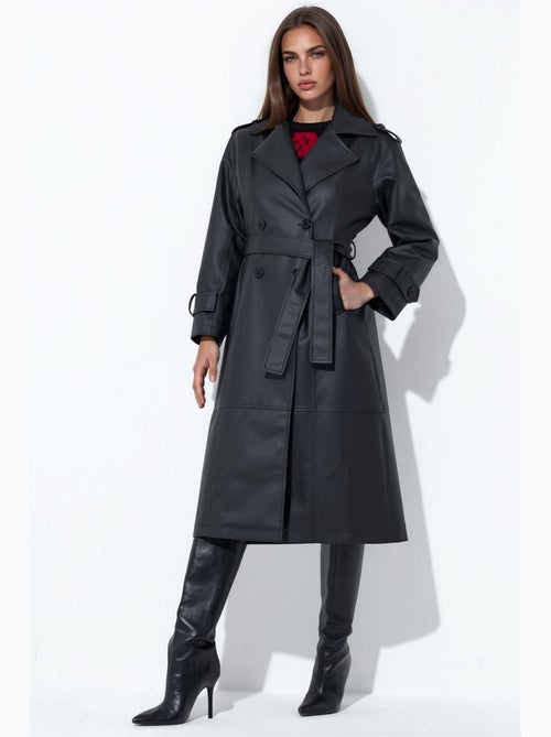 Trench lungo doppiopetto con cintura hiccup - Kiabi Trench lungo doppiopetto con cintura hiccup - Kiabi