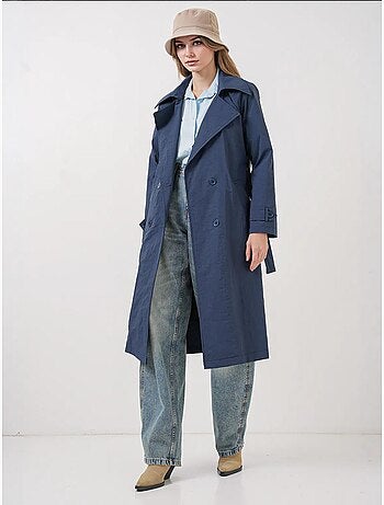 Trench lungo doppiopetto con tasche bdart