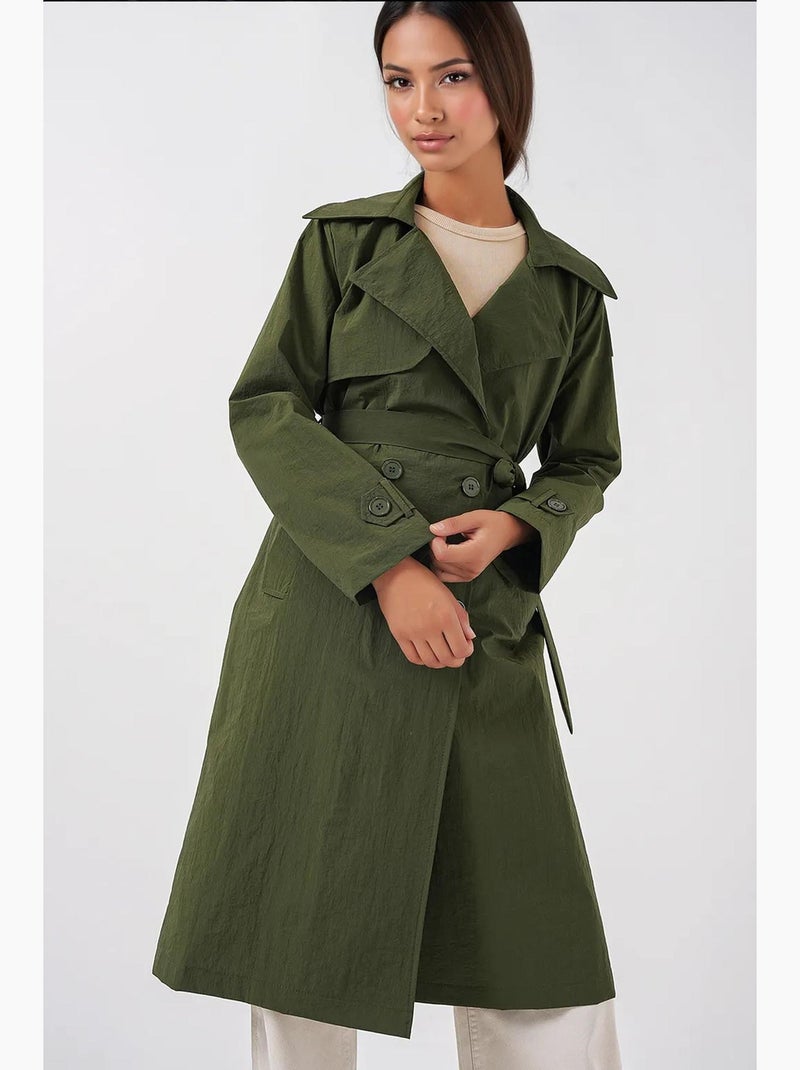 Trench lungo doppiopetto con tasche bdart Cachi - Kiabi