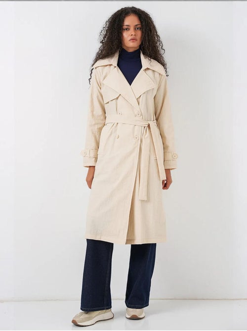 Trench lungo doppiopetto con tasche bdart - Kiabi Trench lungo doppiopetto con tasche bdart - Kiabi