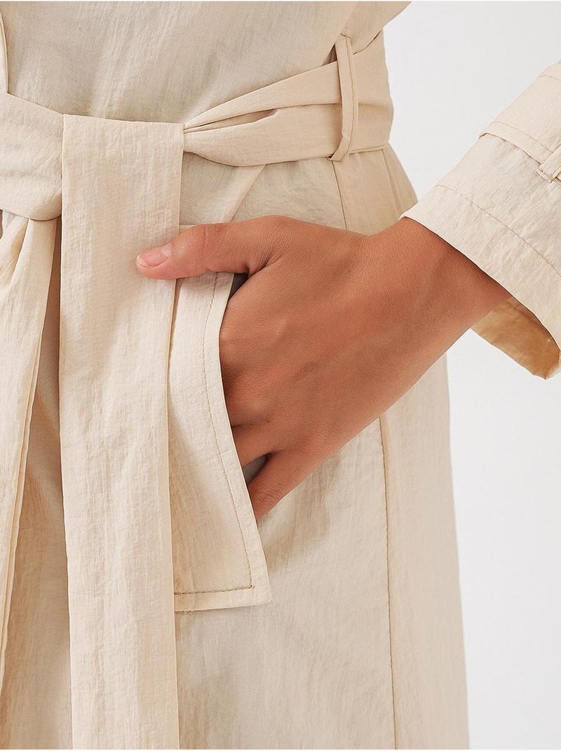 Trench lungo doppiopetto con tasche bdart Crema - Kiabi