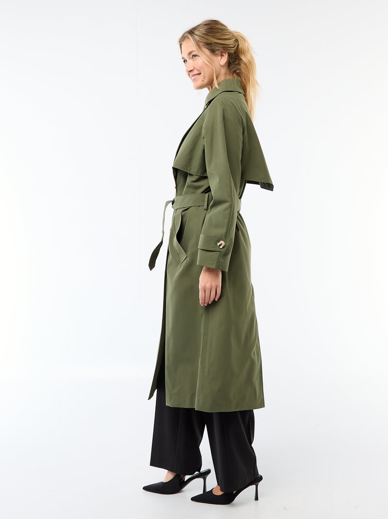 Trench lungo doppiopetto Verde - Kiabi