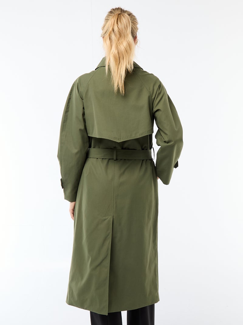 Trench lungo doppiopetto Verde - Kiabi