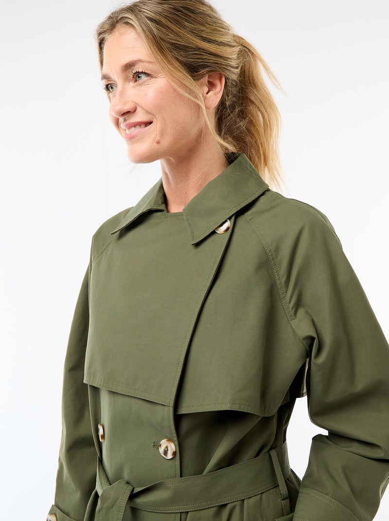 Trench lungo doppiopetto Verde - Kiabi