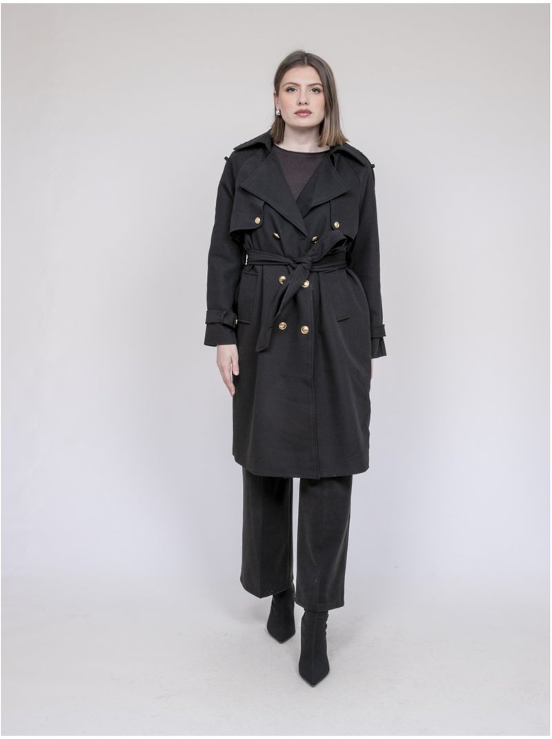 Trench lungo UNZILE Nero - Kiabi