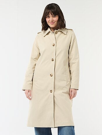 Trench midi con colletto a camicia