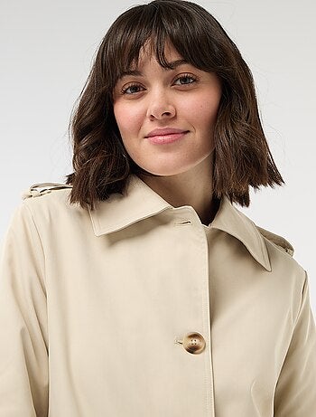 Trench midi con colletto a camicia