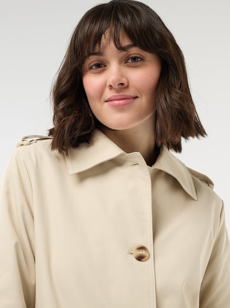 Trench midi con colletto a camicia Beige - Kiabi