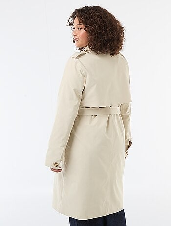 Trench midi con colletto a camicia