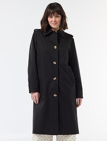 Trench midi con colletto a camicia