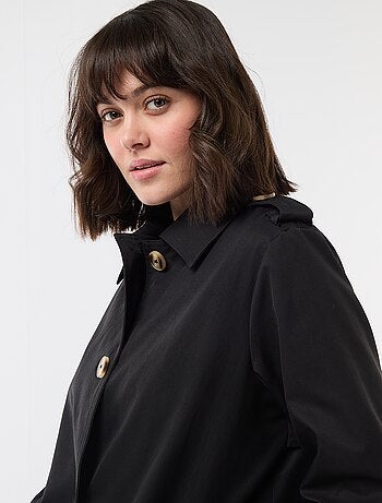 Trench midi con colletto a camicia