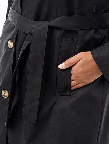 Trench midi con colletto a camicia