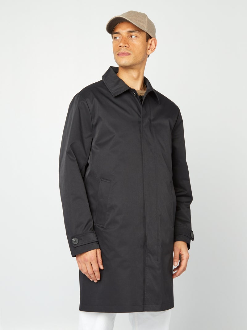 Trench midi con giacca trapuntata senza maniche all'interno nero - Kiabi