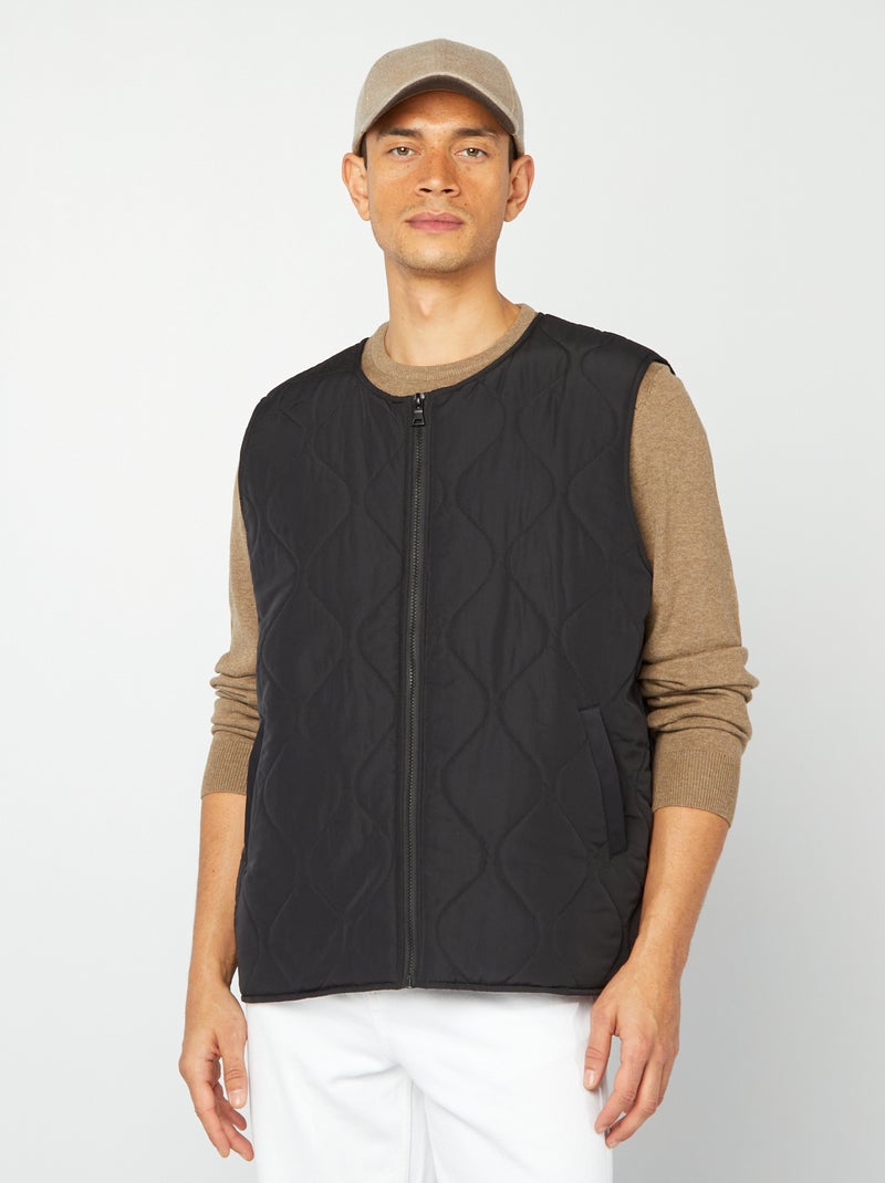 Trench midi con giacca trapuntata senza maniche all'interno nero - Kiabi