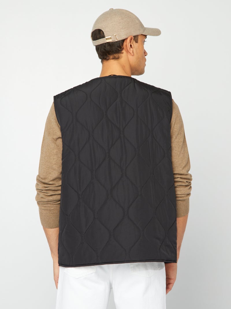 Trench midi con giacca trapuntata senza maniche all'interno nero - Kiabi