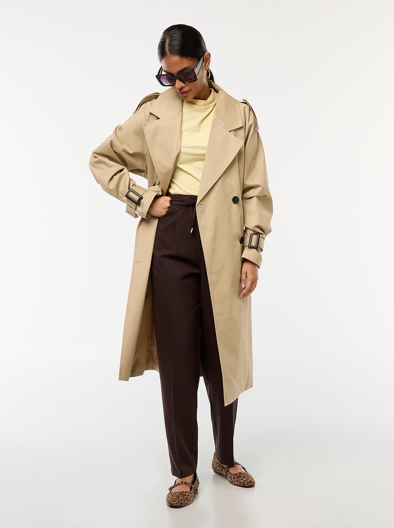 Trench midi leggero Beige - Kiabi