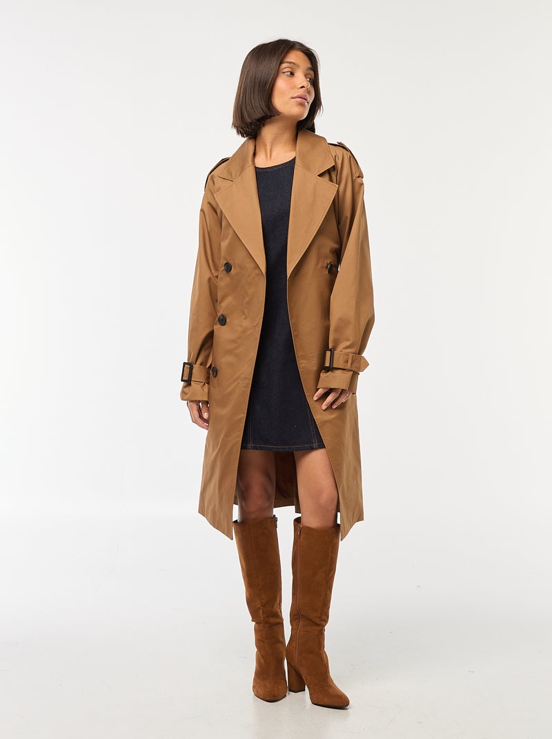 Trench midi leggero Marrone - Kiabi