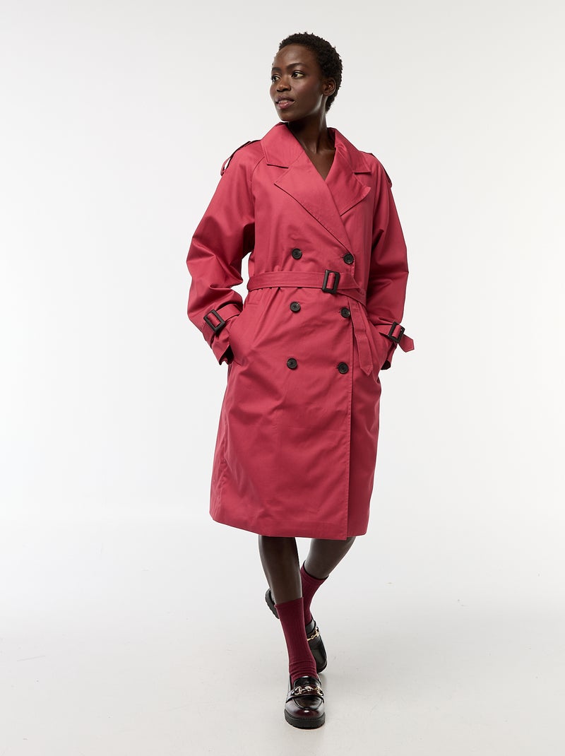 Trench midi leggero Rosso - Kiabi