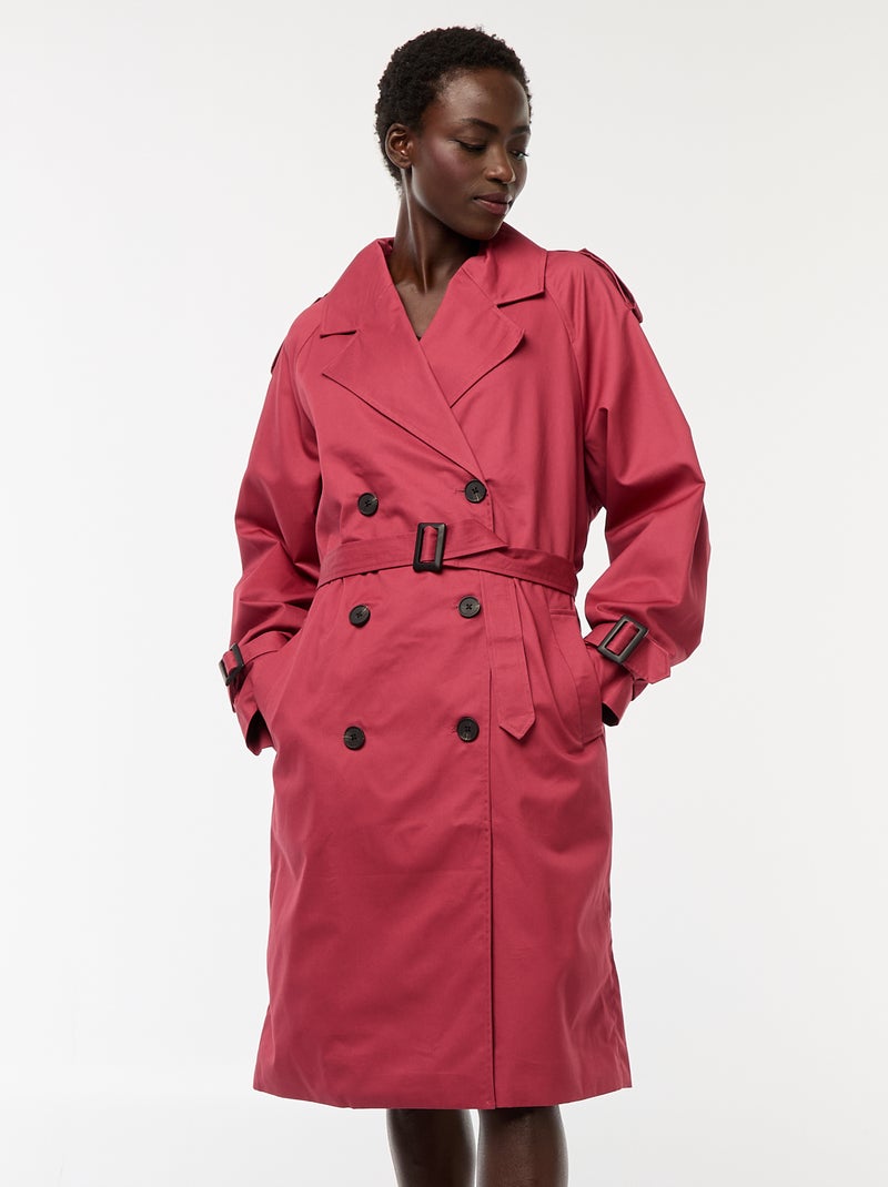 Trench midi leggero Rosso - Kiabi
