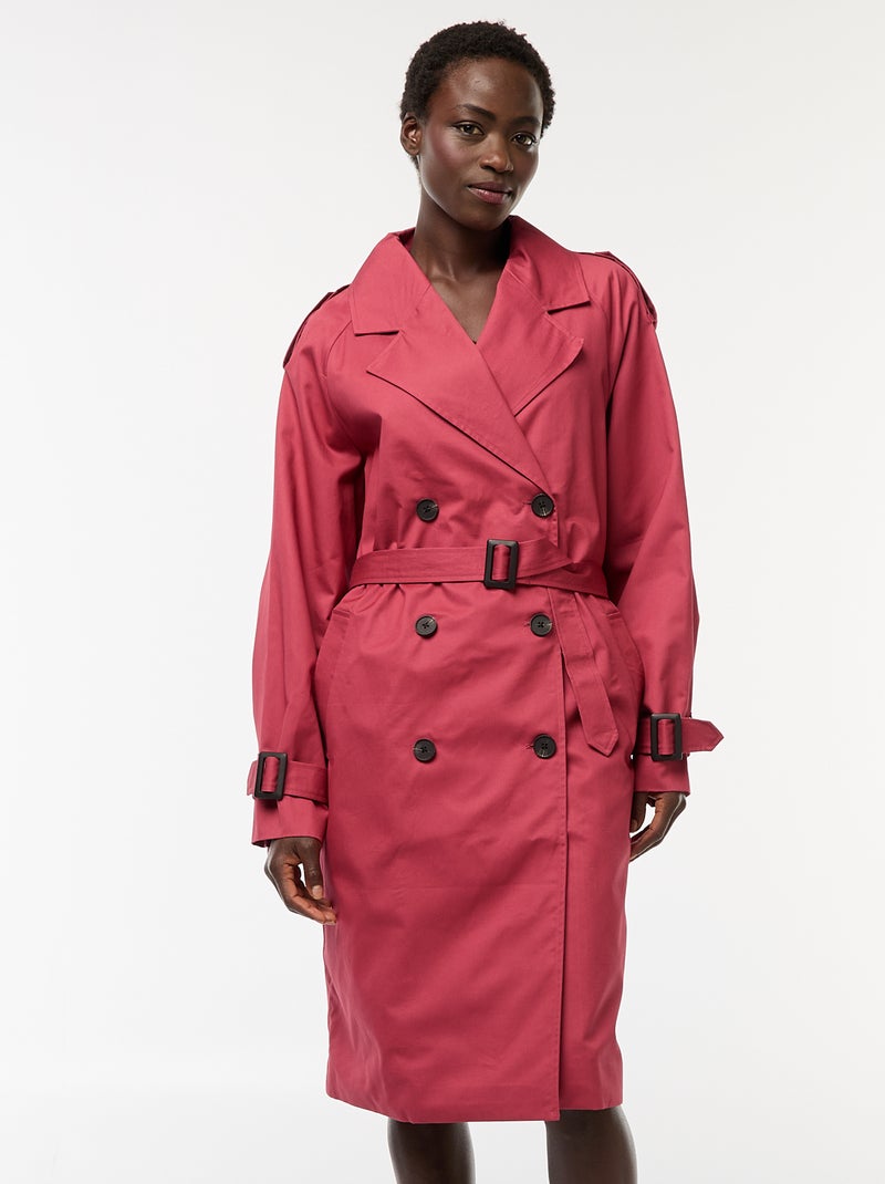 Trench midi leggero Rosso - Kiabi