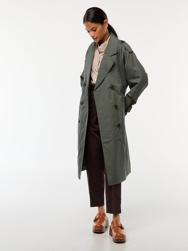 Trench midi leggero Verde - Kiabi