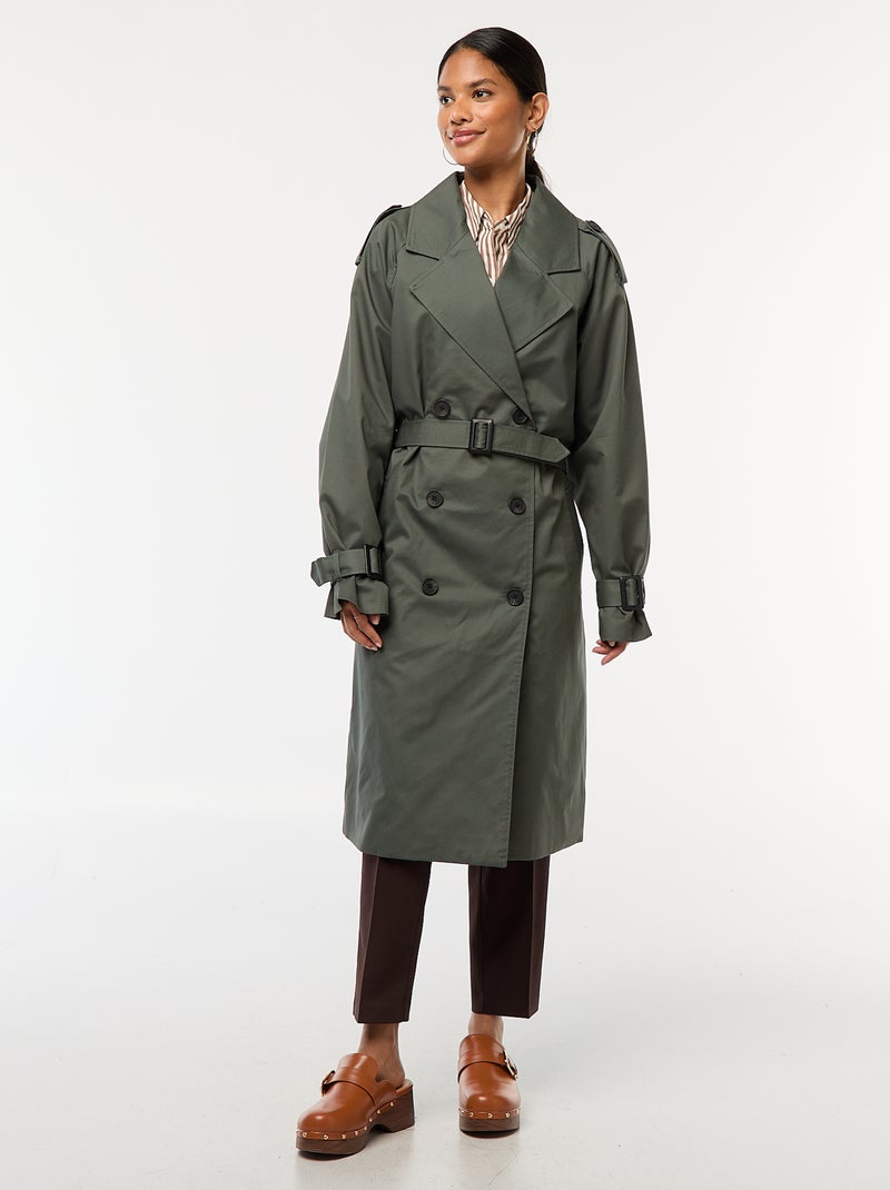 Trench midi leggero Verde - Kiabi