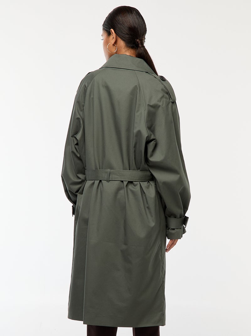 Trench midi leggero Verde - Kiabi