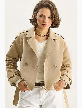 Trench oversize con chiusura a cintura lucci